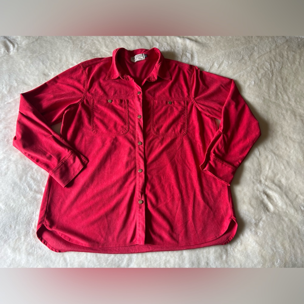 Women’s Red Button-Up Shirt/jacket size large look